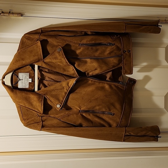 Lucky Brand Faux Suede Moto Jacket - Picture 13 of 16